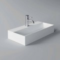 Modern Rectangular Countertop or Suspended Washbasin 60x30 cm in Ceramic - Act