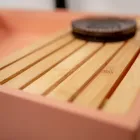 Rectangular Countertop Washbasin Made of Mali Orange Terrazzo - Azalea Viadurini