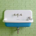 Henry vintage rectangular wall-mounted ceramic washbasin
