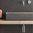 Rectangular and Modern Countertop Washbasin in Design Stone - Farartlav3 Viadurini