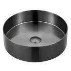 Round countertop washbasin in stainless steel in different finishes - Fiordaliso Viadurini