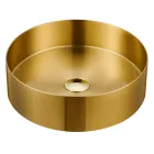 Round countertop washbasin in stainless steel in different finishes - Fiordaliso Viadurini