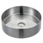 Round countertop washbasin in stainless steel in different finishes - Fiordaliso Viadurini