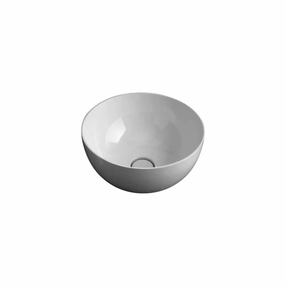 Modern design round ceramic countertop washbasin Star Round 40 cm Viadurini