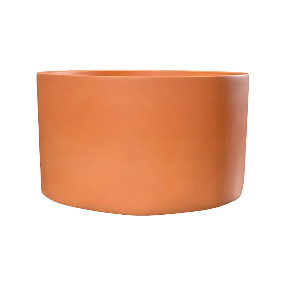 Round Countertop Washbasin Made of Mali Orange Terrazzo - Azalea Viadurini