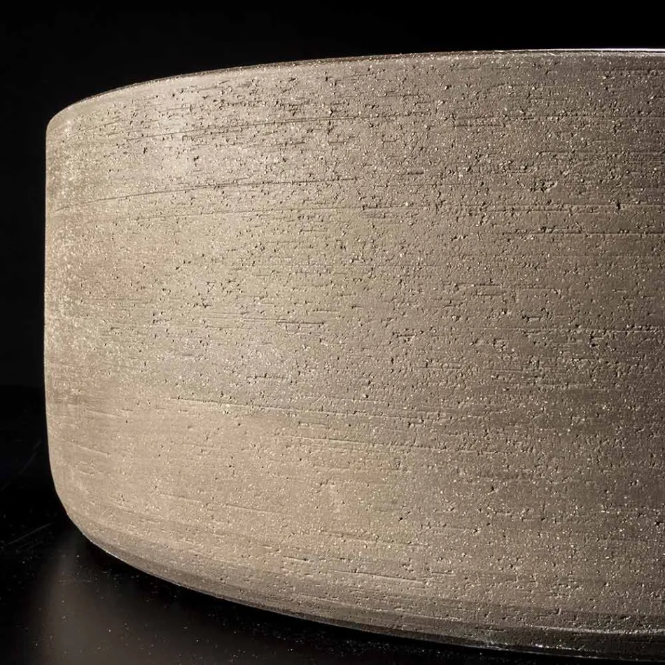 Round Gray Clay Washbasin Made in Italy - Tatiana Viadurini