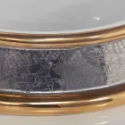 Design semi-recessed sink in fire clay handmade in Italy, Manilo Viadurini