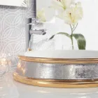 Design semi-recessed sink in fire clay handmade in Italy, Manilo Viadurini