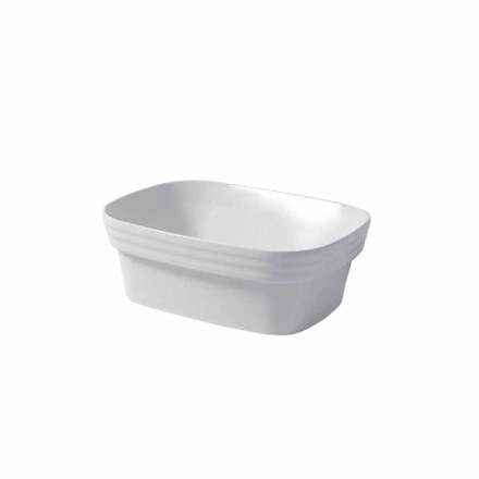 Semi-recessed Washbasin in White or Colored Ceramic by Trabia Design Viadurini