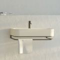 Wall-hung Ceramic Washbasin with Optional Towel Holder Made in Italy - Graffa