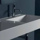 Modern design wall-mounted ceramic washbasin Sun 120x45 cm made in Italy Viadurini