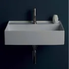 Modern design suspended ceramic washbasin Sun 60x45 cm, made in Italy Viadurini