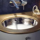 Baroque undercounter washbasin in fire clay and platinum made in Italy, Aegean Viadurini