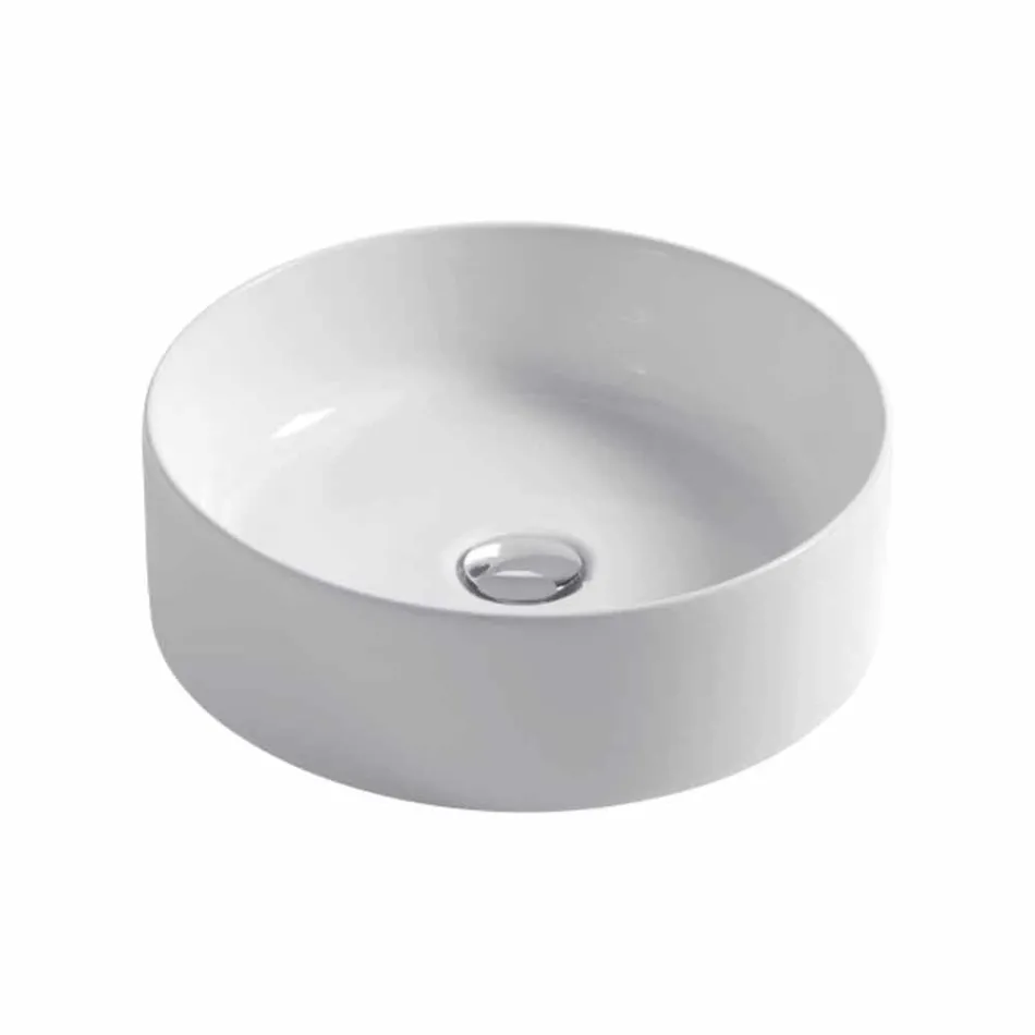 40 cm Round Washbasin in White or Leivi Colored Ceramic Viadurini