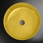 Yellow Round Countertop Washbasin in Glazed Clay Made in Italy - Tatiana Viadurini