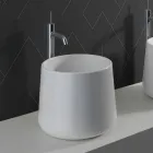 Round Countertop Washbasin in White or Colored Oliena Ceramic Viadurini