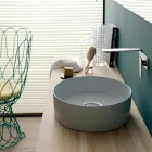 Sun Circle round ceramic washbasin with a diameter of 40 cm Viadurini