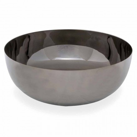 Round modern countertop washbasin in nickel metal Loano Viadurini