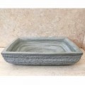 Green natural stone washbasin Hilda, handcrafted unique piece