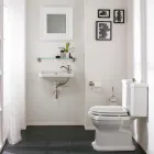 Suspended Handwashbasin in Classic Design Ceramic, Made in Italy - Nausica Viadurini