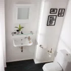 Suspended Handwashbasin in Classic Design Ceramic, Made in Italy - Nausica Viadurini