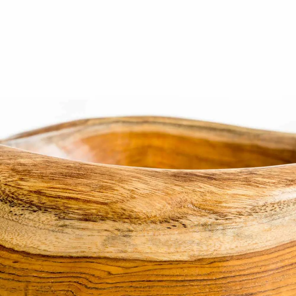 Vigevano modern countertop washbasin in natural teak wood Viadurini