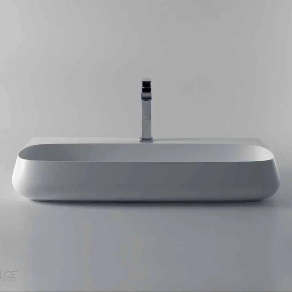 Free-standing or suspended ceramic sink L 90cm made in Italy, Gais Viadurini