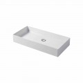 Design countertop sink in white or colored ceramic Leivi
