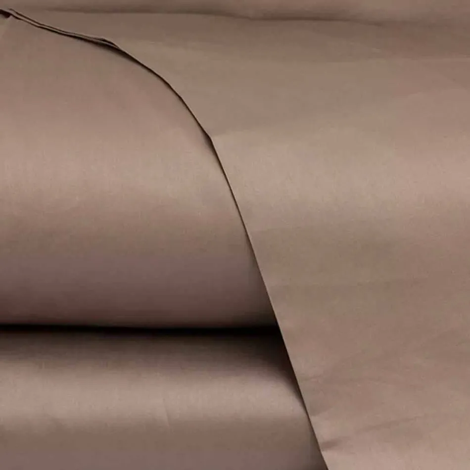 Cotton Satin Sheets Set for Double Bed Solid Color - Freesia Viadurini