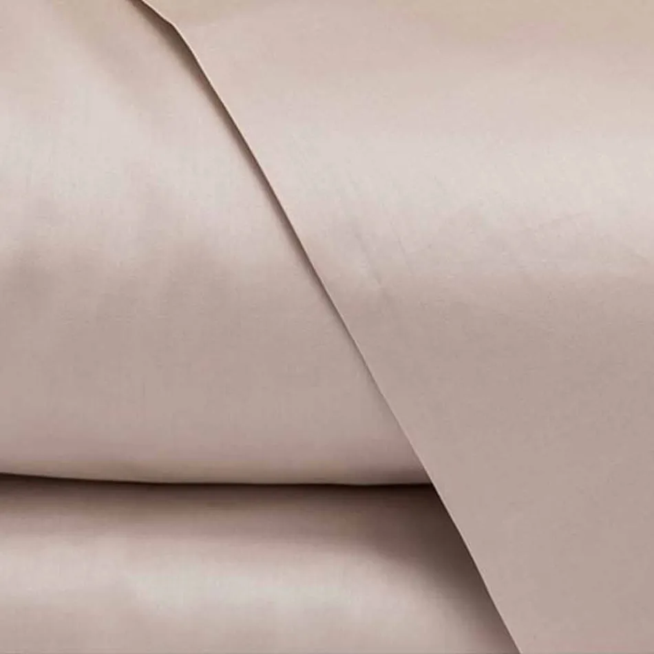 Cotton Satin Sheets Set for Double Bed Solid Color - Freesia Viadurini