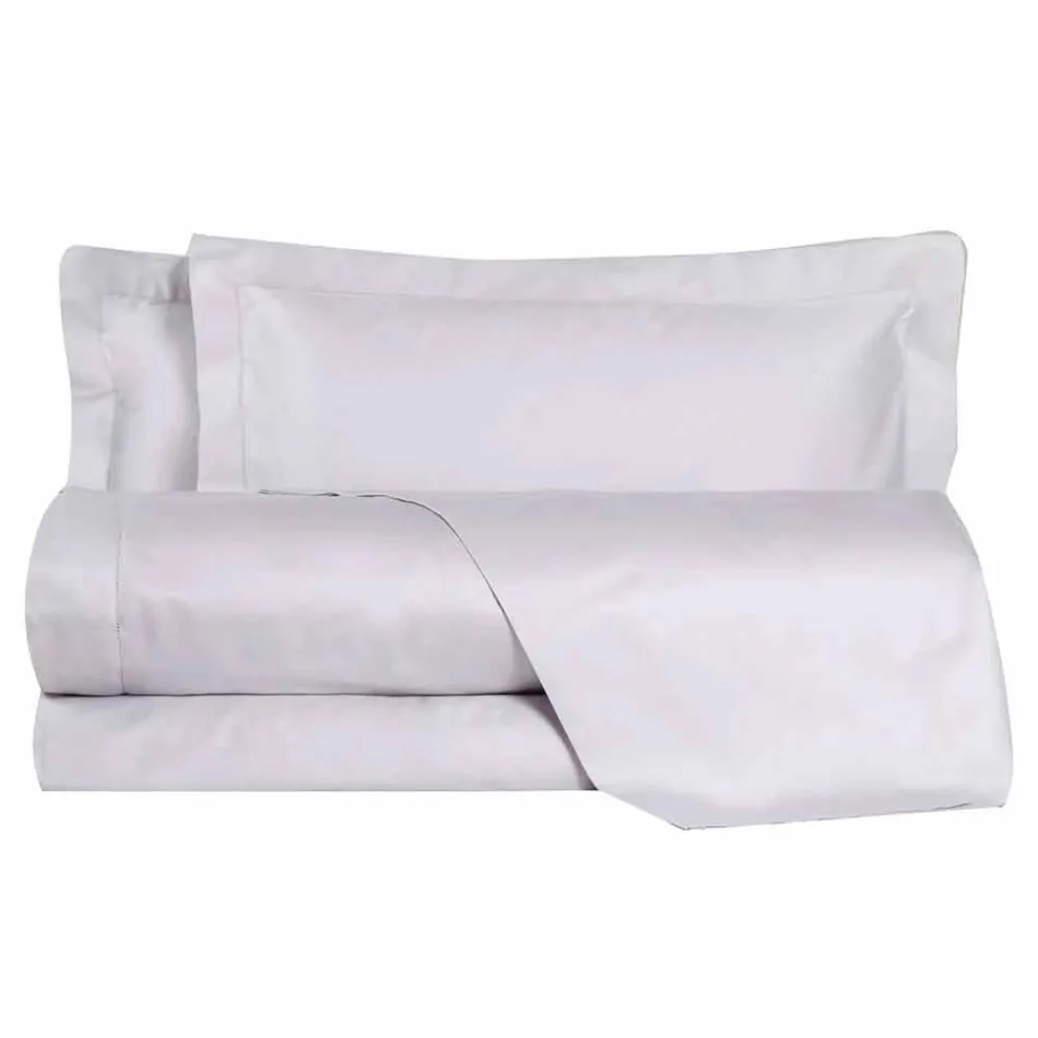 Cotton Satin Sheets Set for Double Bed Solid Color - Freesia Viadurini
