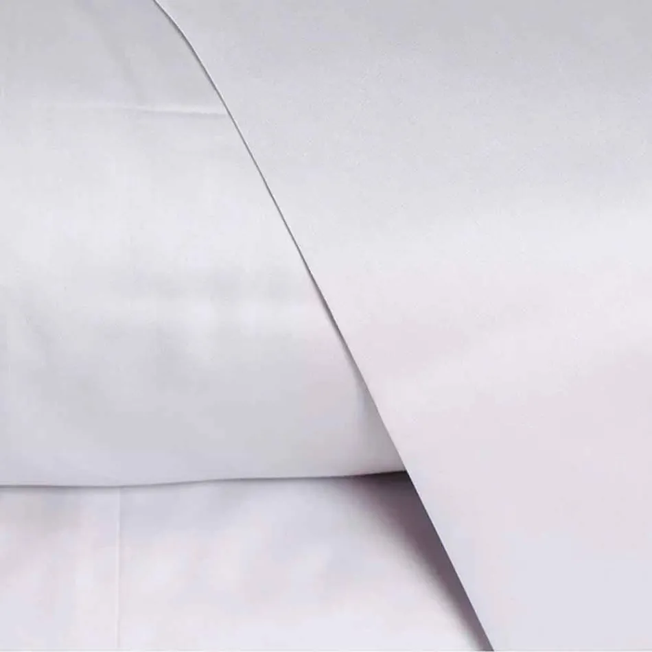 Cotton Satin Sheets Set for Double Bed Solid Color - Freesia Viadurini