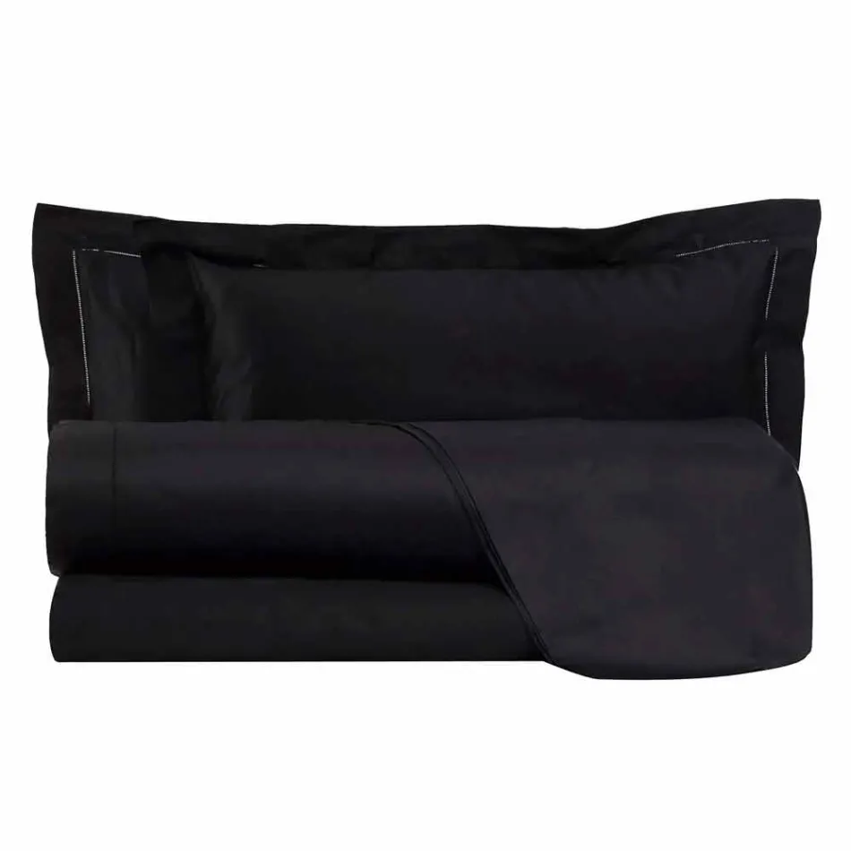 Cotton Satin Sheets Set for Double Bed Solid Color - Freesia Viadurini