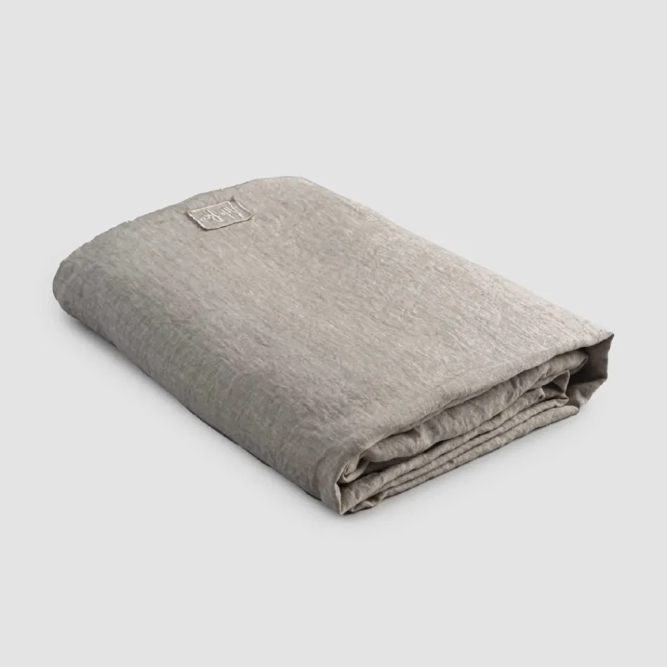 Double fitted sheets in Black Linen, Butter or Old Chalk - Fiumano Viadurini