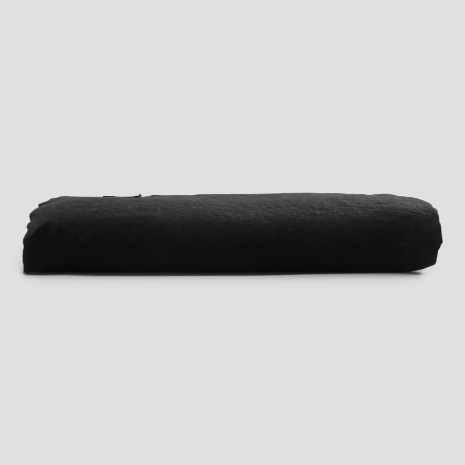 Double fitted sheets in Black Linen, Butter or Old Chalk - Fiumano Viadurini