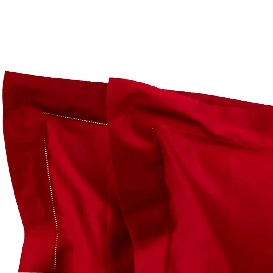 Solid Color Sheets Complete in Cotton Satin for Double Bed - Hibiscus Viadurini