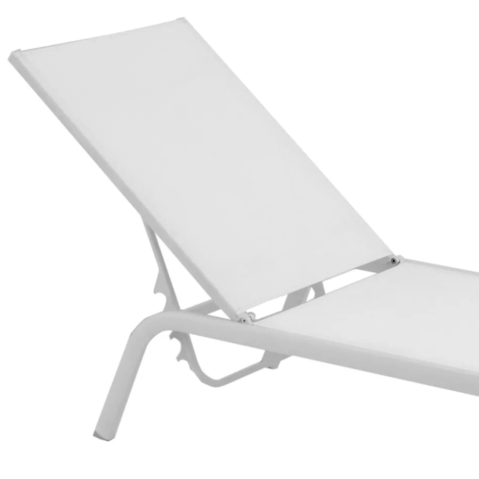 Garden Sunbeds in Painted Aluminum and Textilene, 2 Pieces - Bunny Viadurini