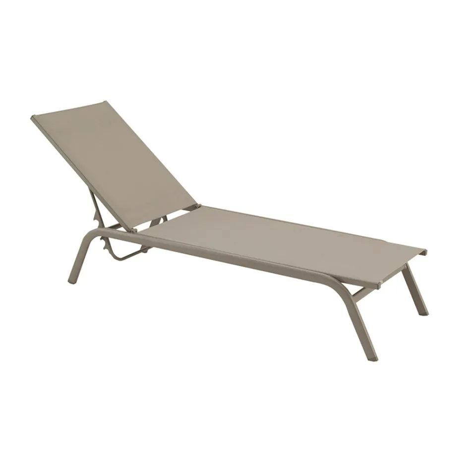 Garden Sunbeds in Painted Aluminum and Textilene, 2 Pieces - Bunny Viadurini