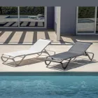 Solaya 194x65 cm Outdoor Sun Lounger in Aluminum and Textilene Viadurini