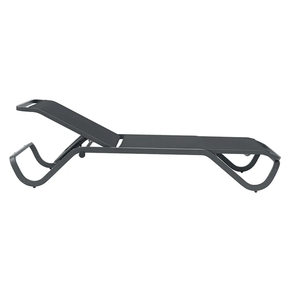 Solaya 194x65 cm Outdoor Sun Lounger in Aluminum and Textilene Viadurini