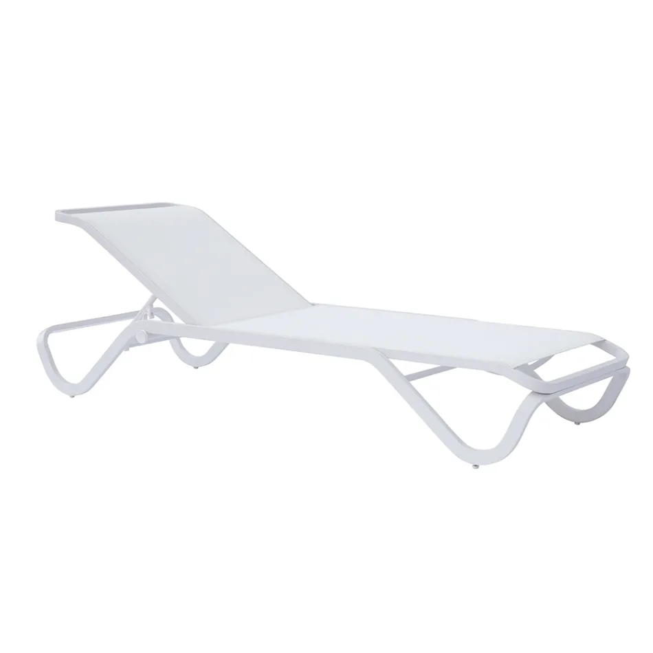 Solaya 194x65 cm Outdoor Sun Lounger in Aluminum and Textilene Viadurini