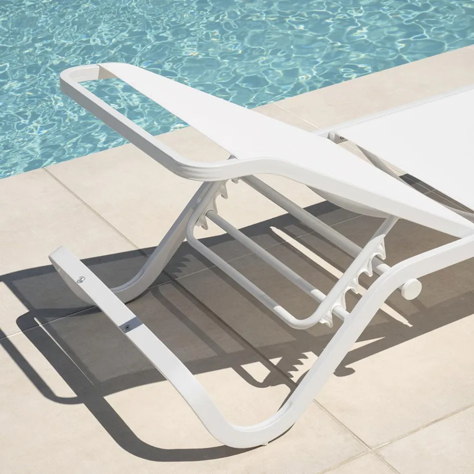 Solaya 194x65 cm Outdoor Sun Lounger in Aluminum and Textilene Viadurini