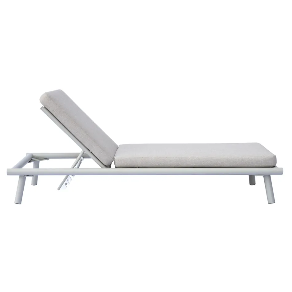 196x75 cm Outdoor Aluminum Sun Lounger with Cushion - Sundra Viadurini