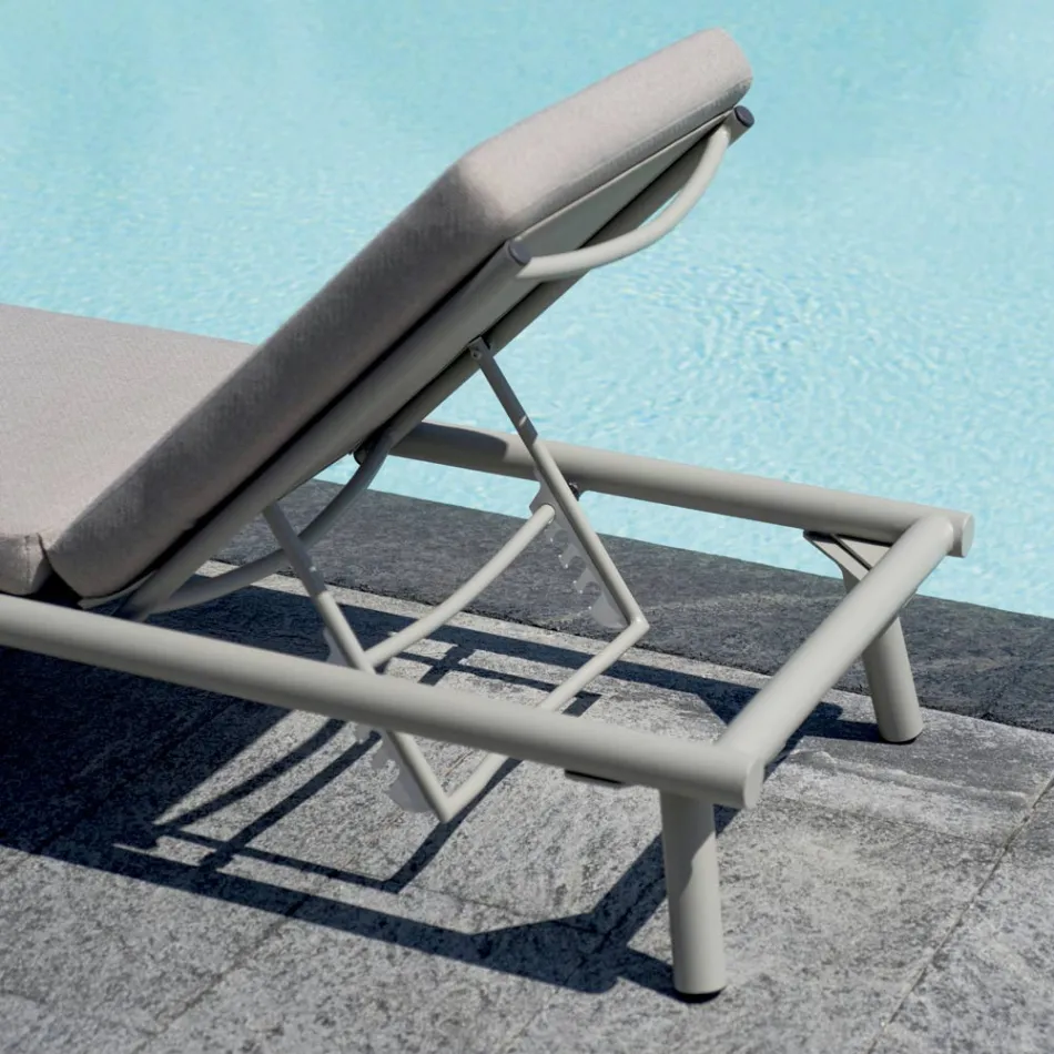 196x75 cm Outdoor Aluminum Sun Lounger with Cushion - Sundra Viadurini