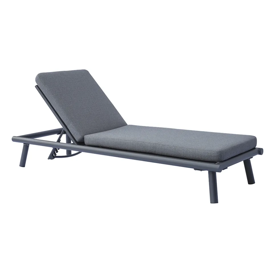 196x75 cm Outdoor Aluminum Sun Lounger with Cushion - Sundra Viadurini
