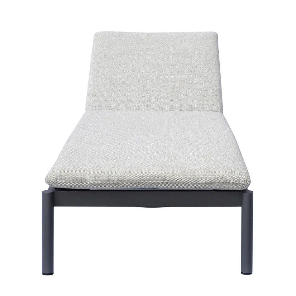 205x76 cm Outdoor Aluminum Sun Lounger with Cushion - Tessara Viadurini
