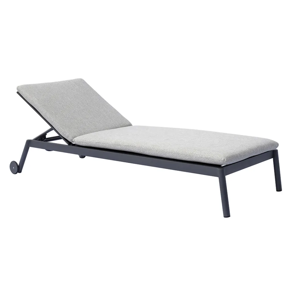 205x76 cm Outdoor Aluminum Sun Lounger with Cushion - Tessara Viadurini