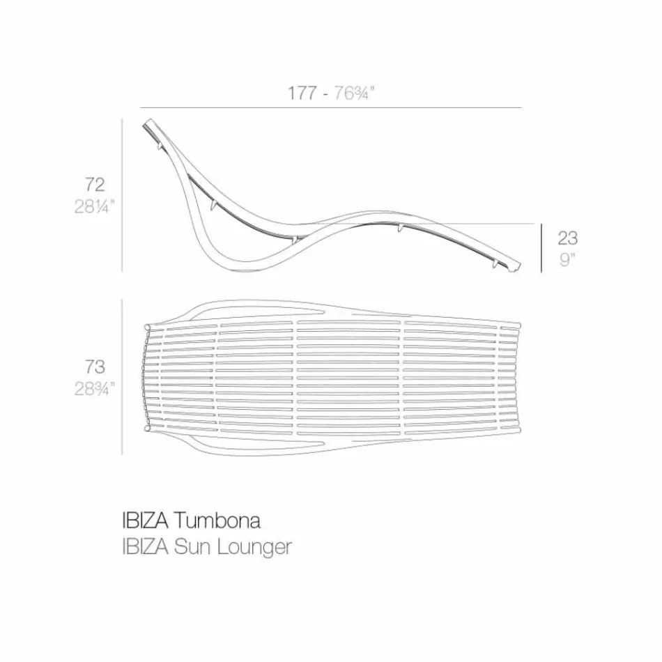 Outdoor Chaise Longue Sunbed, White or Ecru Plastic 4 Pieces - Ibiza by Vondom Viadurini