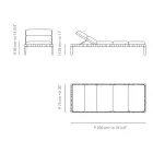 Outdoor Lounger with Teak Wood Frame Made in Italy - Briga Viadurini