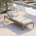 Outdoor Lounger with Teak Wood Frame Made in Italy - Briga